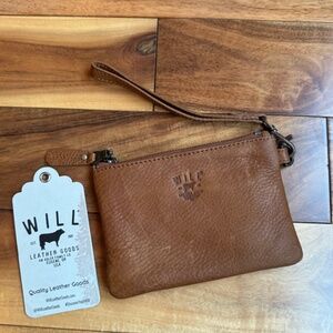 Will Leather Goods Tan Leather Wristlet